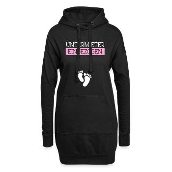 Untermieter Eingezogen - Schwanger Mama - Hoodie-Kleid - Schwarz - Vorne