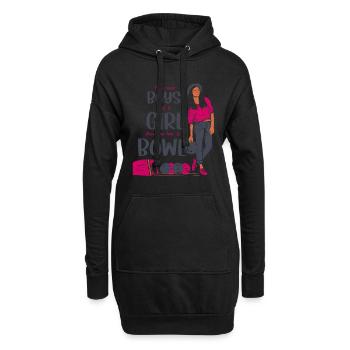 I'd Rather be Bowling retro for Man & Woman - Hoodie-Kleid - Schwarz - Vorne