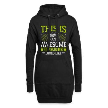 Lustiger Spruch Awesome Therapist - Hoodie-Kleid - Schwarz - Vorne