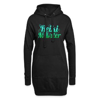 Chakra Holistic Healing Hands Bouddha Reiki Master - Sweat-shirt à capuche long Femme - noir - Devant