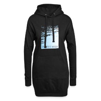 Mieux vaut mer que moins d’eau Devise : minimalement cool - Sweat-shirt à capuche long Femme - noir - Devant