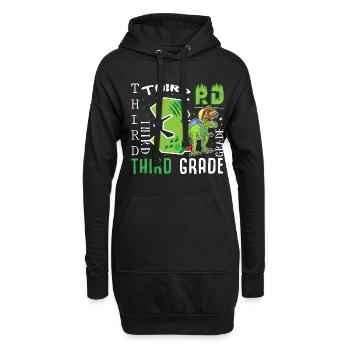 3rd class Dino T-Rex - Hoodie Dress - black - Front