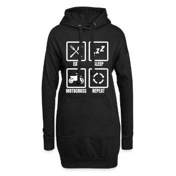 Eat Sleep Motocross Repeat - Hoodie-Kleid - Schwarz - Vorne