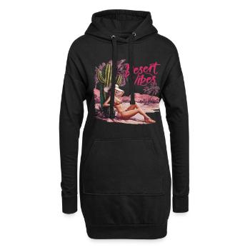 Sonnenuntergang Desert Vibes Urlaub Abenteuer - Hoodie-Kleid - Schwarz - Vorne