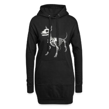 Anatomie des Skeletthundes Druck - Hoodie-Kleid - Schwarz - Vorne