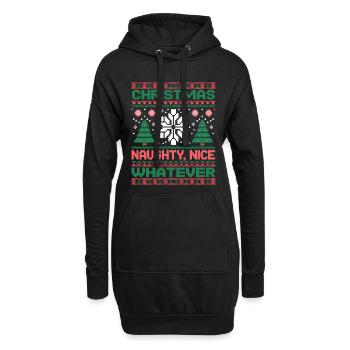 Weihnachts Pixel Sweat Naughty Nice Whatever - Hoodie-Kleid - Schwarz - Vorne