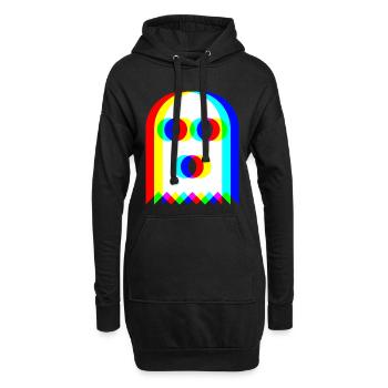 👻 RGB-Geist - Hoodie-Kleid - Schwarz - Vorne