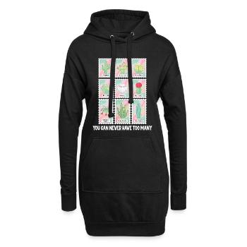 Witzige Sukkulenten-Kaktus-Sammler - Hoodie-Kleid - Schwarz - Vorne