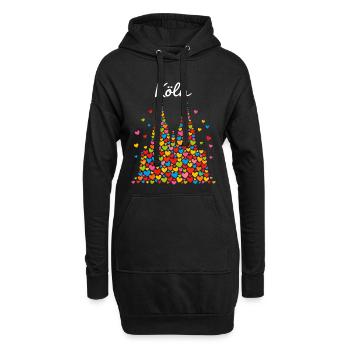 Köln Karneval Alaaf Konfetti Geschenk - Hoodie-Kleid - Schwarz - Vorne