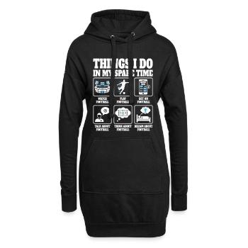Dinge, die ich tue Fußball Fußballspieler - Hoodie-Kleid - Schwarz - Vorne