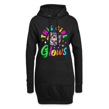 Retour rétro au design vintage des années 80 - Sweat-shirt à capuche long Femme - noir - Devant