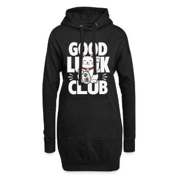 Good Luck Club Winkende Katze - Hoodie-Kleid - Schwarz - Vorne