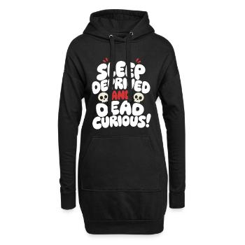Privé de sommeil et mort curieux - Sweat-shirt à capuche long Femme - noir - Devant