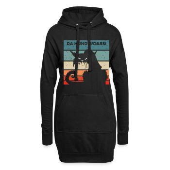 Da Hund Woars Nicht meine Schuld Katze - Hoodie-Kleid - Schwarz - Vorne