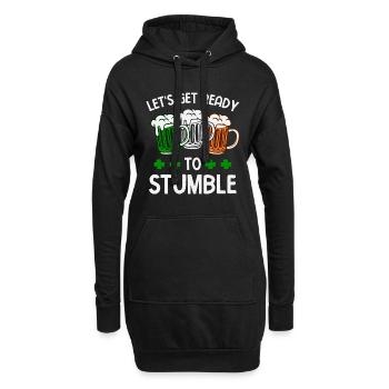 St. Patricks Day Irland Flagge Bier Kleeblatt - Hoodie-Kleid - Schwarz - Vorne