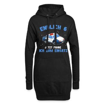 6 Anniversaire Police 6 ans - Sweat-shirt à capuche long Femme - noir - Devant