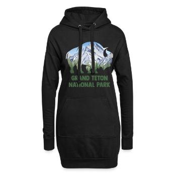 USA Amerika Nationalpark - Hoodie-Kleid - Schwarz - Vorne