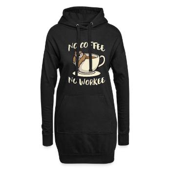 Pas de café Pas de paresseux workee - Sweat-shirt à capuche long Femme - noir - Devant
