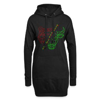 Bulle Bär Chart Investor - Hoodie-Kleid - Schwarz - Vorne