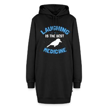 Kookaburra Design und Lachender Vogel - Hoodie-Kleid - Schwarz - Vorne