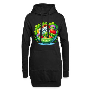 Gesunde Salat-Inspiration für einen Salatesser - Hoodie-Kleid - Schwarz - Vorne