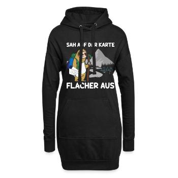 Sah Auf Der Karte Flacher Aus Faultier - Hoodie-Kleid - Schwarz - Vorne