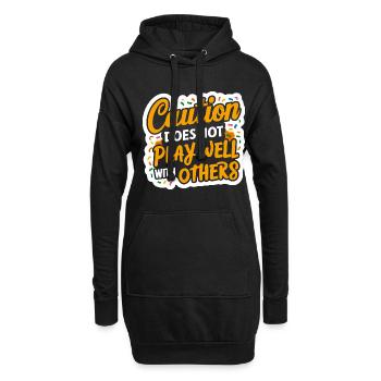 Caution Does Not Play Well With Others 96 - Hoodie-Kleid - Schwarz - Vorne
