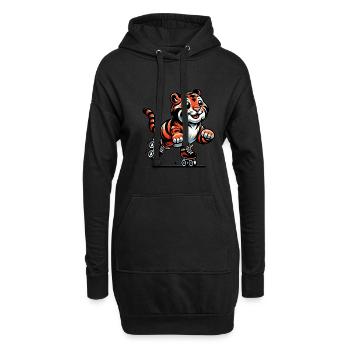 Mignon patineur en ligne Tiger - Sweat-shirt à capuche long Femme - noir - Devant