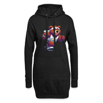 Cute Marathon Runner Bear - Hoodie-Kleid - Schwarz - Vorne