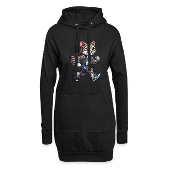 Cute Marathon Runner Cat - Hoodie-Kleid - Schwarz - Vorne