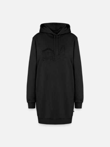 Dislektische Himmel - Hoodie-Kleid - Schwarz