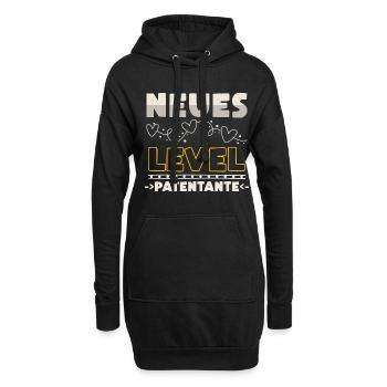 Neues Level Patentante Taufpatin - Hoodie-Kleid - Schwarz - Vorne
