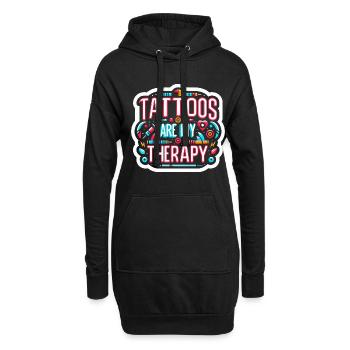 Tattoos Are My Therapy 10 - Hoodie-Kleid - Schwarz - Vorne