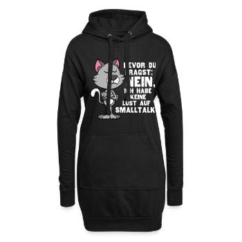 Bevor Du Fragst Nein Keine Lust Auf Smalltalk - Hoodie-Kleid - Schwarz - Vorne