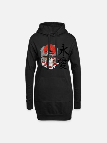 Everylasting Love für einen Japaner oder Japan - Hoodie-Kleid - Schwarz