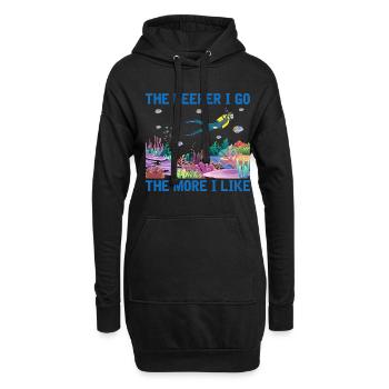Plongée Aventure Plongeurs Mer Océan - Sweat-shirt à capuche long Femme - noir - Devant