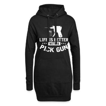 Lockpicking Expert Déverrouillage Service Lock Papa - Sweat-shirt à capuche long Femme - noir - Devant