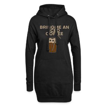 Apportez-moi un café glacé - Sweat-shirt à capuche long Femme - noir - Devant
