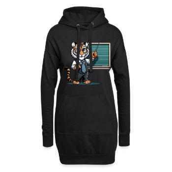 Professeur de tigre mignon - Sweat-shirt à capuche long Femme - noir - Devant