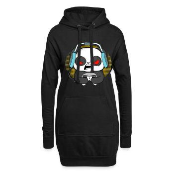 Gaming Panda Zocken Weihnachten Geburtstag Idee - Hoodie-Kleid - Schwarz - Vorne