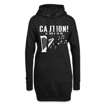 Conception de harpe pour harpiste et joueur de harpe - Sweat-shirt à capuche long Femme - noir - Devant