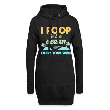 Je fais caca dans l’océan Profitez de votre baignade 2 - Sweat-shirt à capuche long Femme - noir - Devant