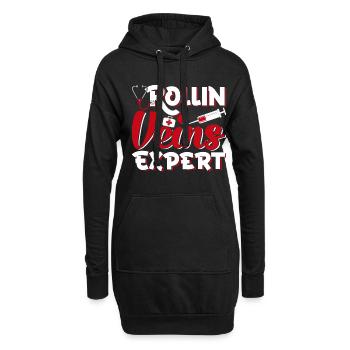 Rollin Veins Expert Phlebotomist Phlebotomy - Hoodie-Kleid - Schwarz - Vorne