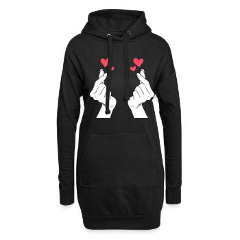 K-Pop Herz K-Drama Musik Südkoera - Hoodie-Kleid - Schwarz - Vorne