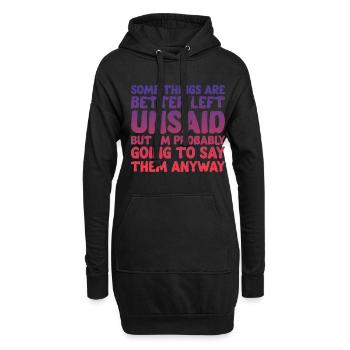Il vaut mieux ne pas dire certaines choses 4 - Sweat-shirt à capuche long Femme - noir - Devant