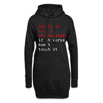 Rule Of Programming, If It Works, Don't Touch It 2 - Hoodie-Kleid - Schwarz - Vorne