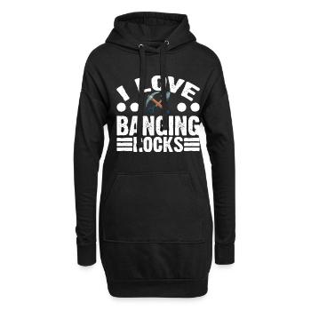 I Love Banging Rocks 3 - Hoodie-Kleid - Schwarz - Vorne