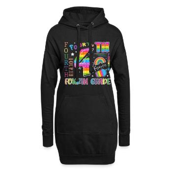 4.Klasse Schulkind Erster Schultag Vierte Klasse - Hoodie-Kleid - Schwarz - Vorne