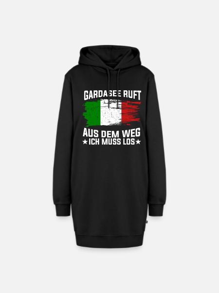 Gardasee Italien Geschenk - Hoodie-Kleid - Schwarz