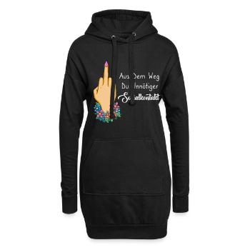 Aus Dem Weg Du Unnötiger Sozialkontakt - Hoodie-Kleid - Schwarz - Vorne